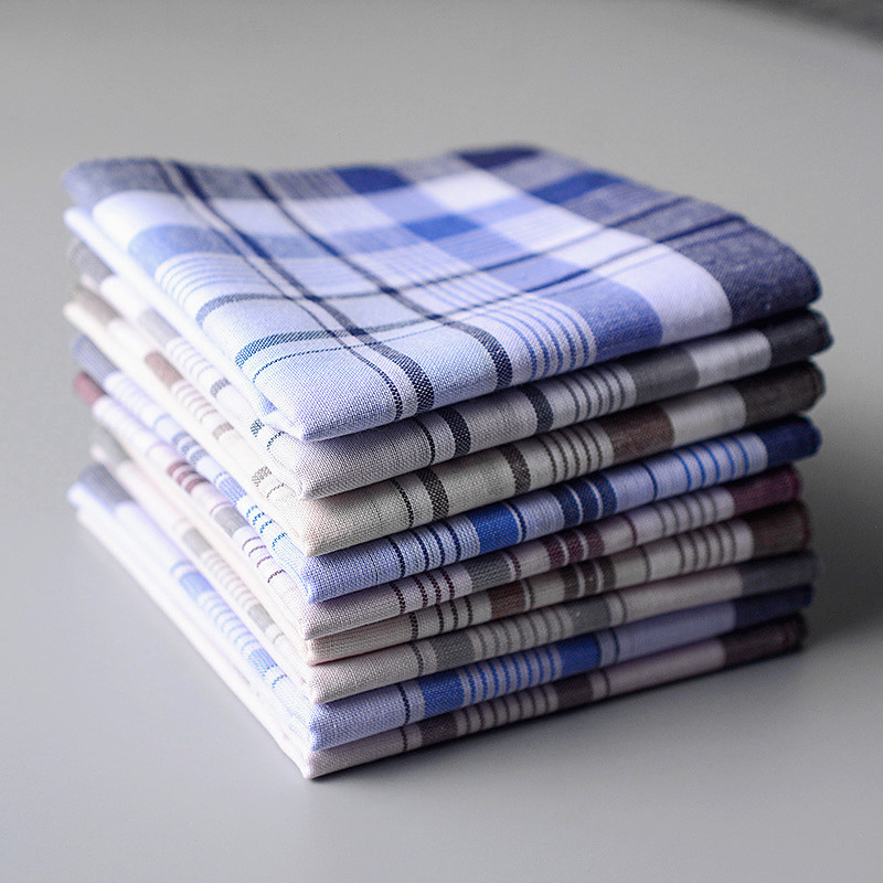 Handkerchief Cotton Men - 綿 100% ハンカチ チェック柄ポケットチーフ ハンカチ 6