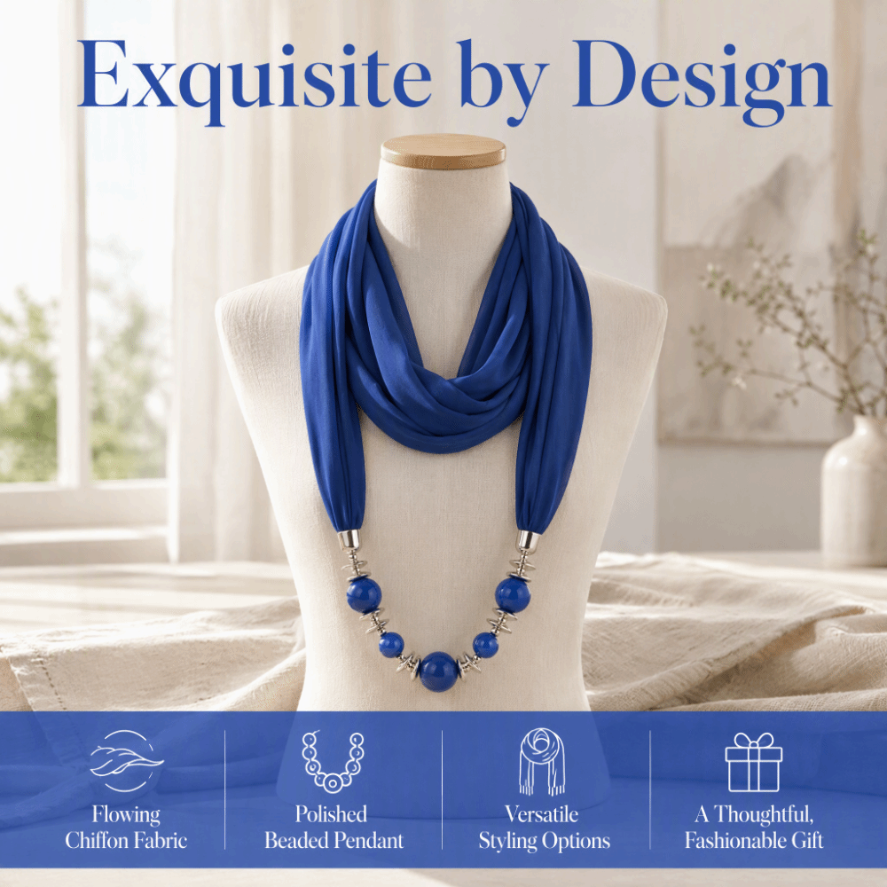 ファッションシフォンスカーフ、無地、ビーズ付きペンダント、ヴ - Infinity Scarf Knit のレビューと価格