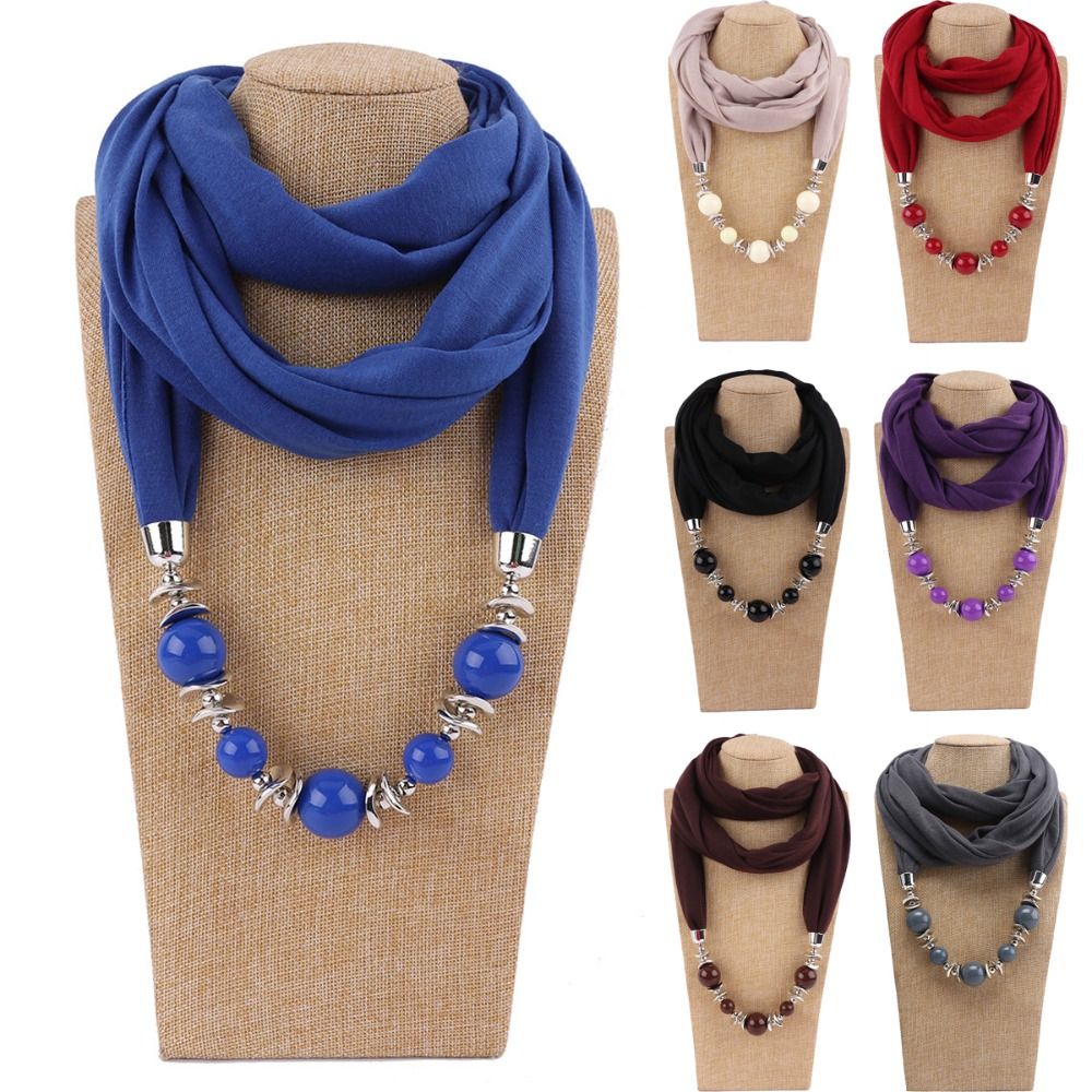ファッションシフォンスカーフ、無地ビーズ付きインフィニティス - Infinity Scarf Knit のレビューと価格