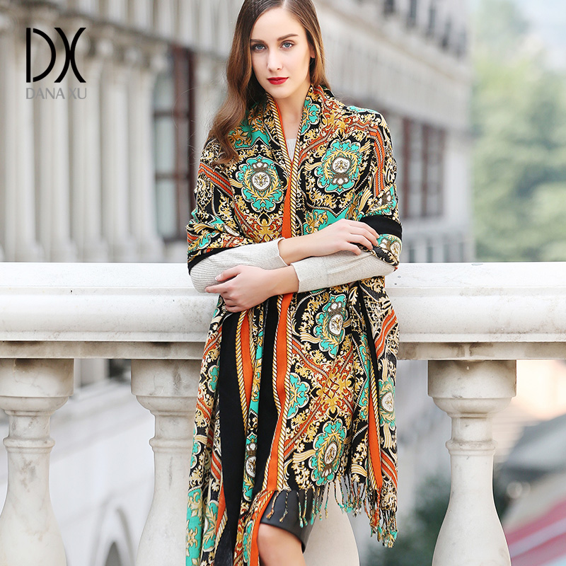 DANA XU 100％ウール製、大判のショールスカーフ。女 - Pashmina Wrap Large のレビューと価格