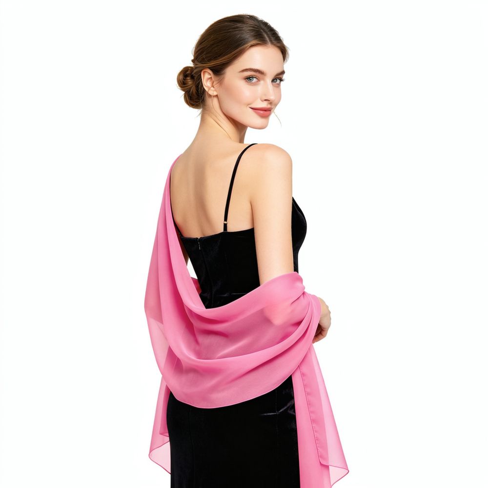 上品なシフォン素材のスカーフ。イブニングパーティー、ウェディ - Stole Wedding Shawl のレビューと価格