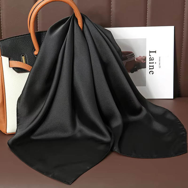 高級無地シルクスクエアスカーフ女性用ソフトサテン馬毛ヘアバン - Silk Neck Scarf のレビューと価格