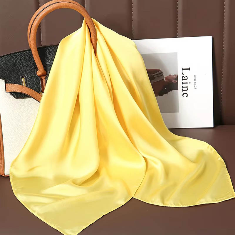 高級無地シルクスクエアスカーフ女性用ソフトサテン馬毛ヘアバン - Silk Neck Scarf のレビューと価格