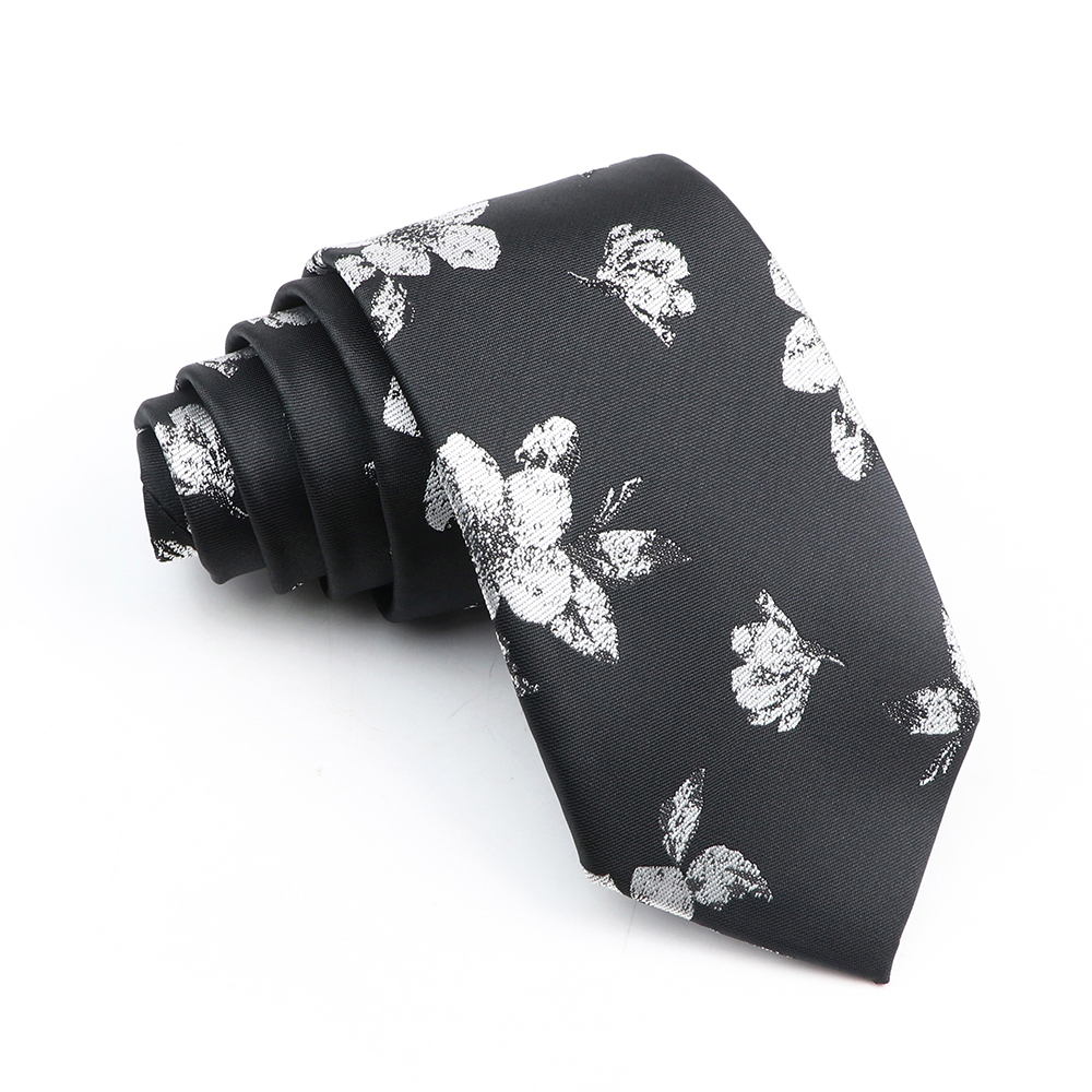 男性のための花柄の縞模様の縞模様のネクタイ,結婚式のドレス, - Skinny Tie Men のレビューと価格