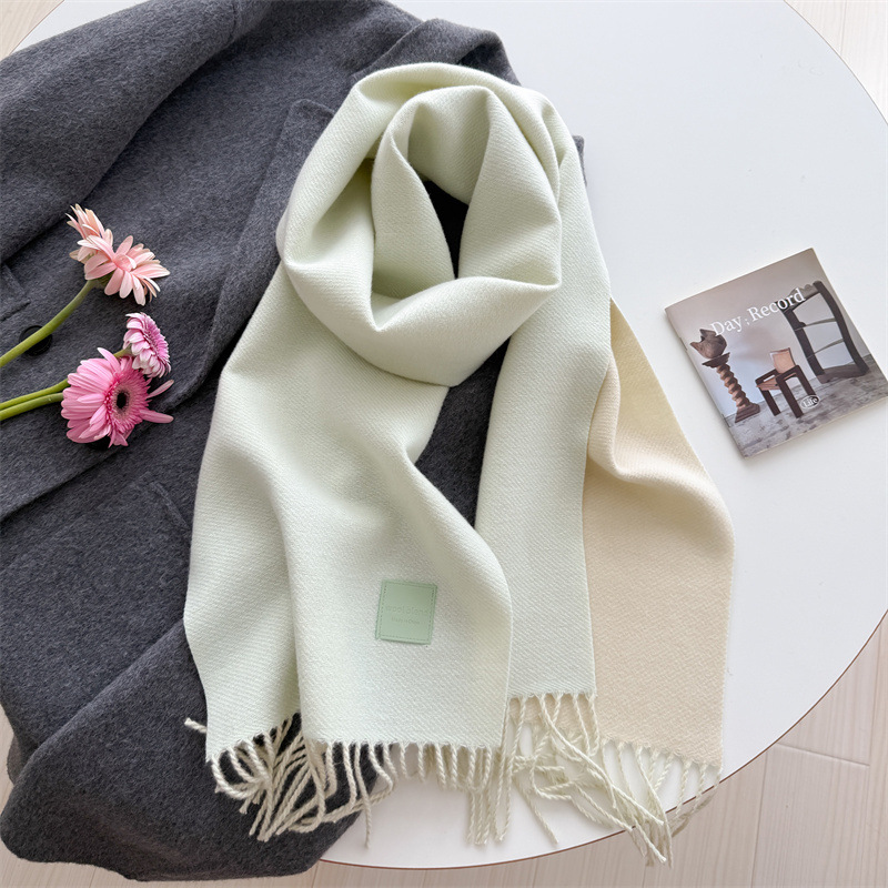 カシミヤ風のスカーフ、フリンジ付き、厚手で暖かい、リバーシブ - Pashmina Wrap Large のレビューと価格