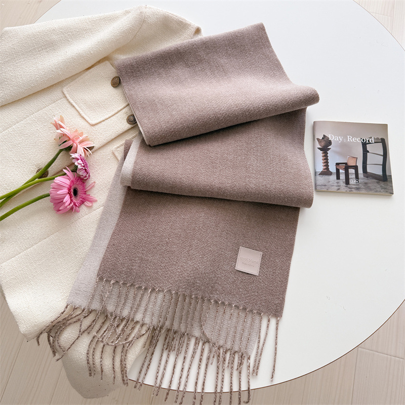 カシミヤ風のスカーフ、フリンジ付き、厚手で暖かい、リバーシブ - Pashmina Wrap Large のレビューと価格
