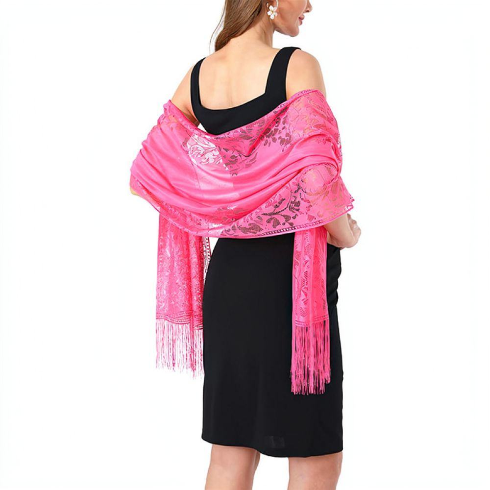 女性用、花柄のレースショール。結婚式、ブライズメイド、イブニ - Stole Wedding Shawl のレビューと価格