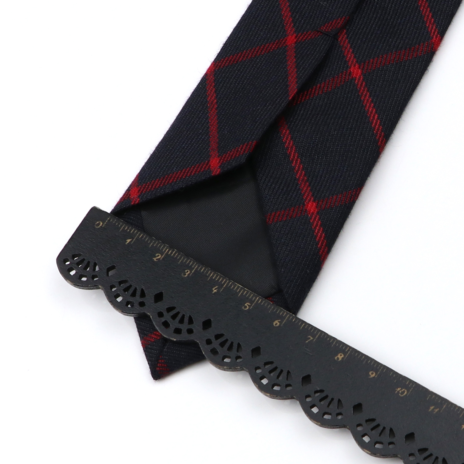 クラシックブラックグレーチェック柄コットンネクタイ 6 セン - Skinny Tie Men のレビューと価格