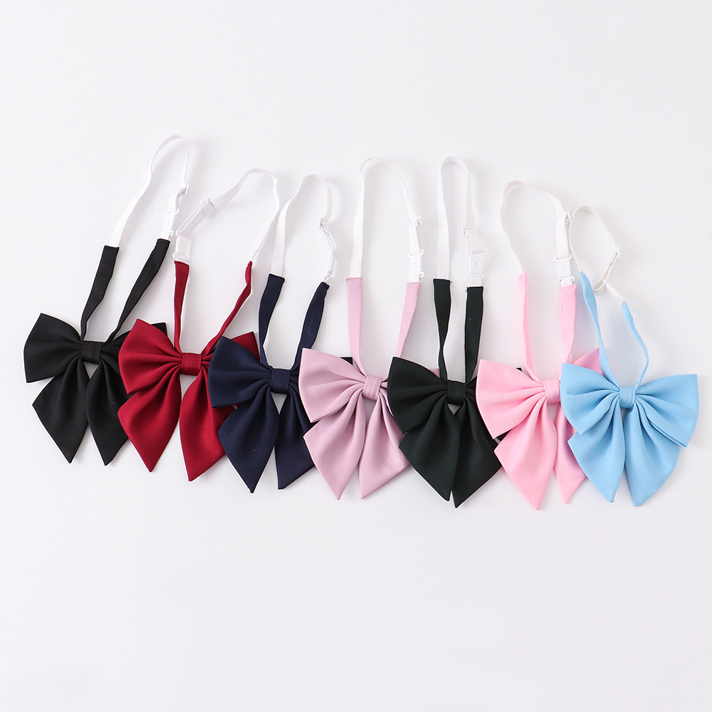 ファッションJK蝶ネクタイ 無地 ピンク ブルー ブラック  - Bow Tie Pre Tied のレビューと価格