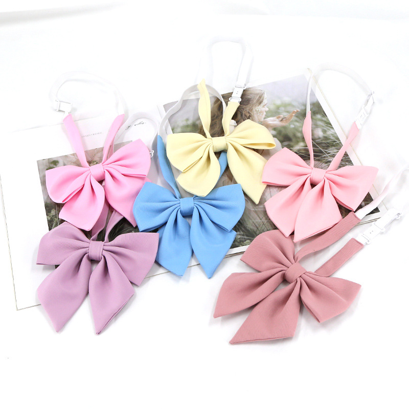 ファッションJK蝶ネクタイ 無地 ピンク ブルー ブラック  - Bow Tie Pre Tied のレビューと価格