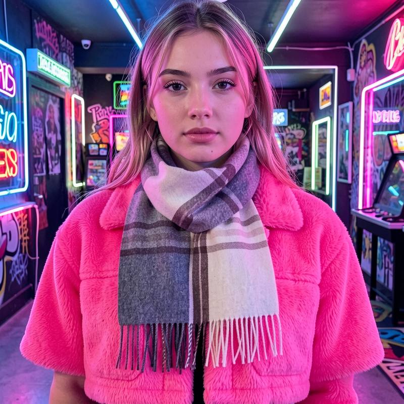 普段使いに最適な、厚手のヘザーニット素材のネックウォーマー。 - Infinity Scarf Knit のレビューと価格