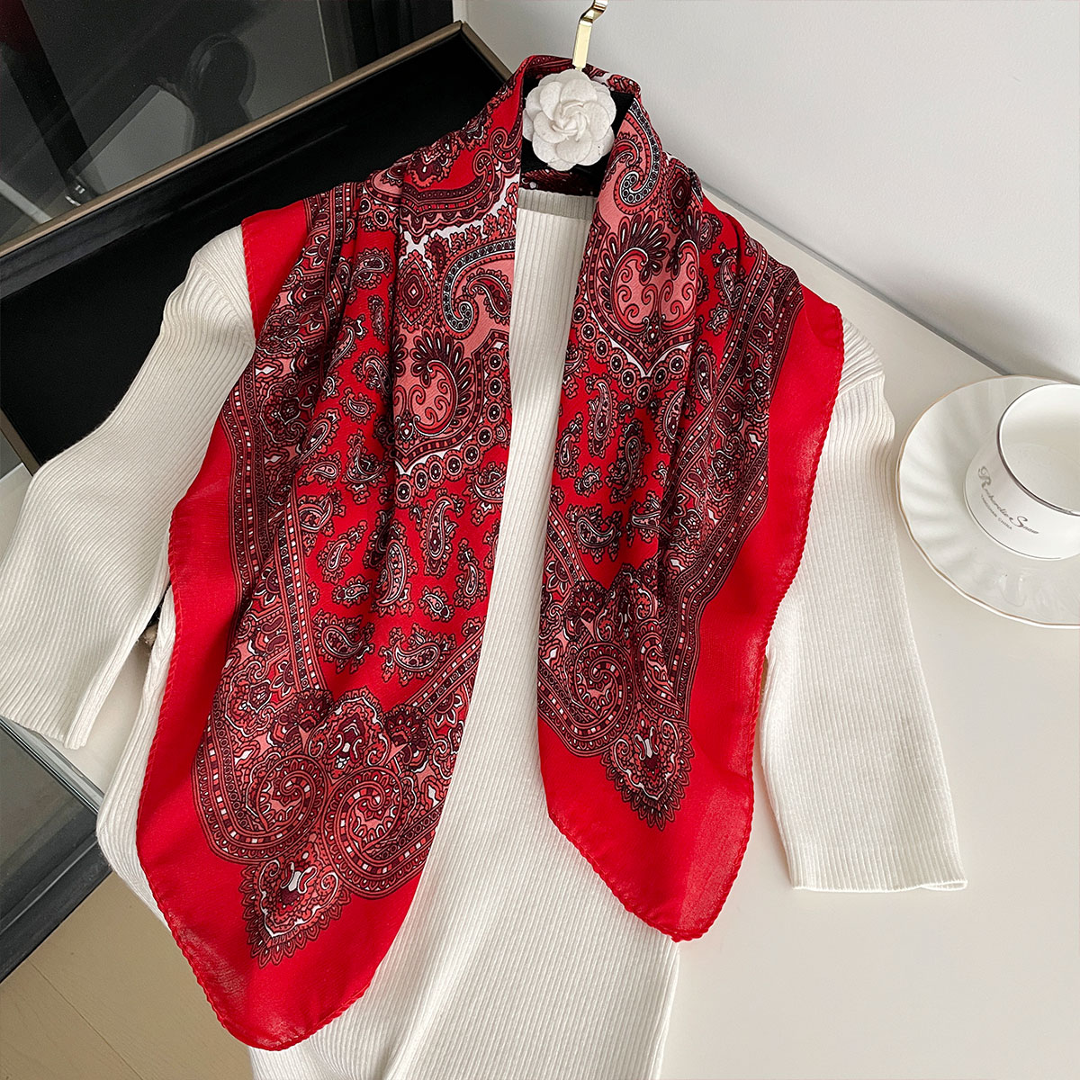 新ファッション 70 × 70 センチメートル女性のスカーフ - Bandana Cotton のレビューと価格